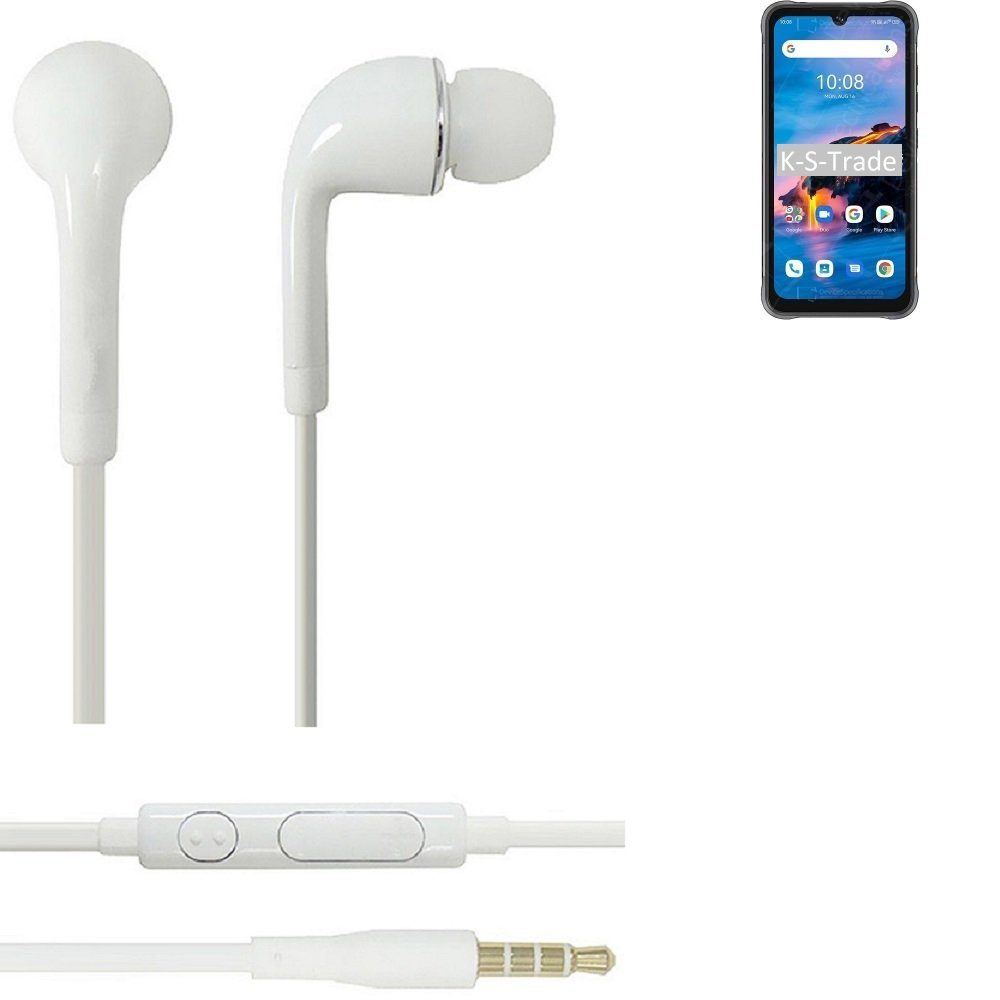 K-S-Trade für UMIDIGI Bison Pro In-Ear-Kopfhörer (Kopfhörer Headset mit Mikrofon u Lautstärkeregler weiß 3,5mm)