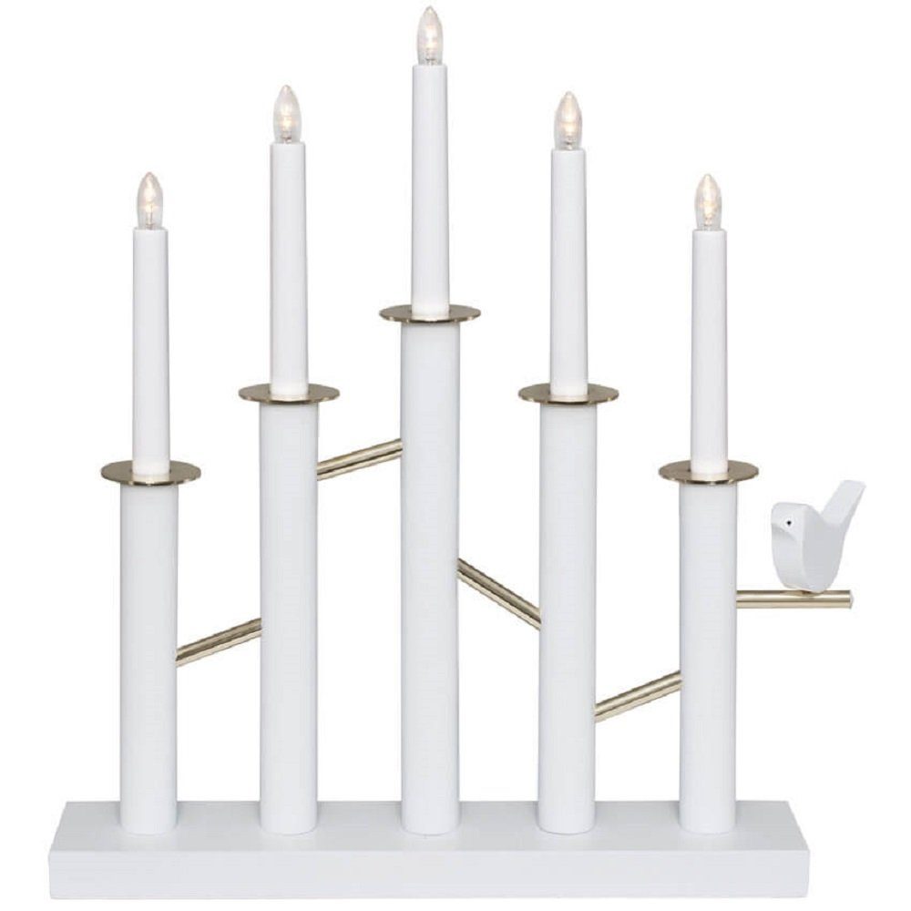 STAR TRADING LED Lichterbogen LED-Weihnachtsleuchter, BIRDY CANDLESTICK, 5 LED/E10/10-55V/0,2W