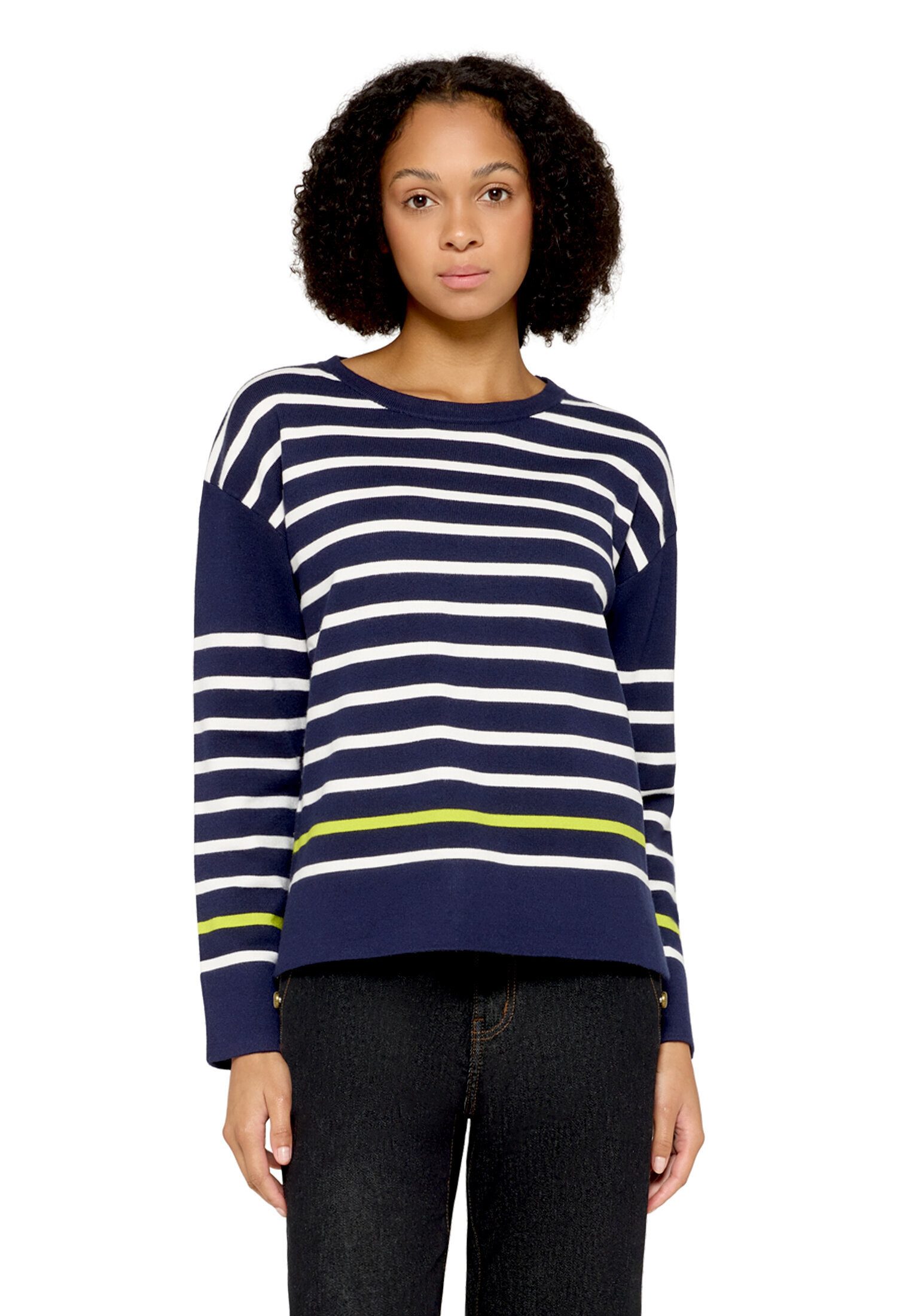 Cartoon Strickpullover Damen mit Rundhalsausschnitt (1-tlg)
