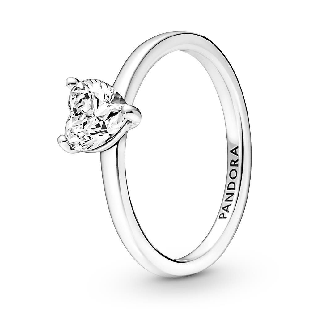 Fingerring Solitärring Herz aus 925er Silber mit Zirkonia von PANDORA