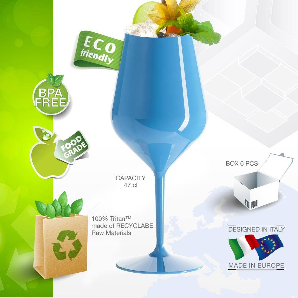 Doimoflair Weinglas DoimoFlair Weingläser aus Kunststoff bruchsicher Plastik, 6-tlg.