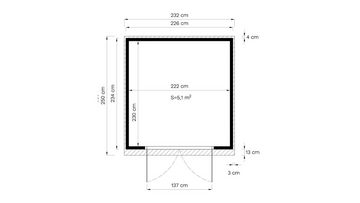 BERTILO Gartenhaus Woodline, BxT: 226x240 cm