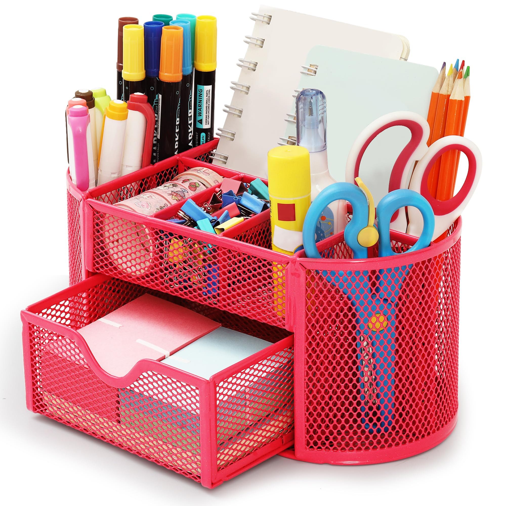 Coonoor Organizer Schreibtisch Organizer mit Schublade und Stifthalter (1 St), Rutschfester Metall-Organizer für Büro, Home & Schule, Platzsparend