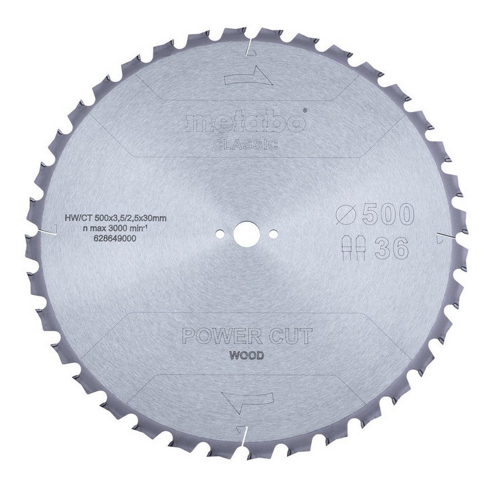 Zähnezahl cut x mm, Kreissägeblatt, wood 30 3,8/2,8 "power TZ - metabo x classic", 500 36,