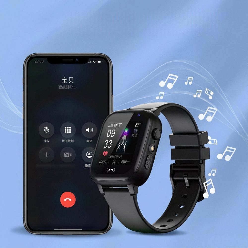 Athlix Kinder Smartwatch SOS GPS Videoanruf Kamera wasserdicht Smartwatch (3,66 cm), Sichere Hakenschnalle, Spritzwassergeschützt – Bild 2 von 4