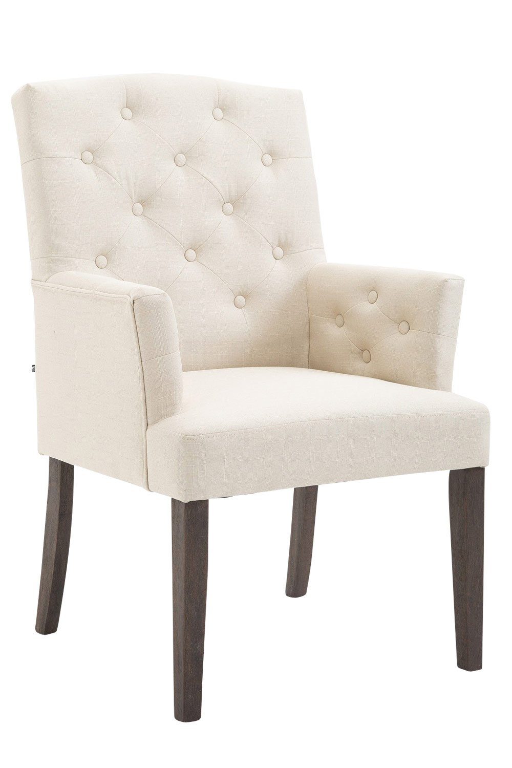 CLP Esszimmerstuhl Sugar Stoff, mit Sitzpolster und Holzbeinen creme | Stühle