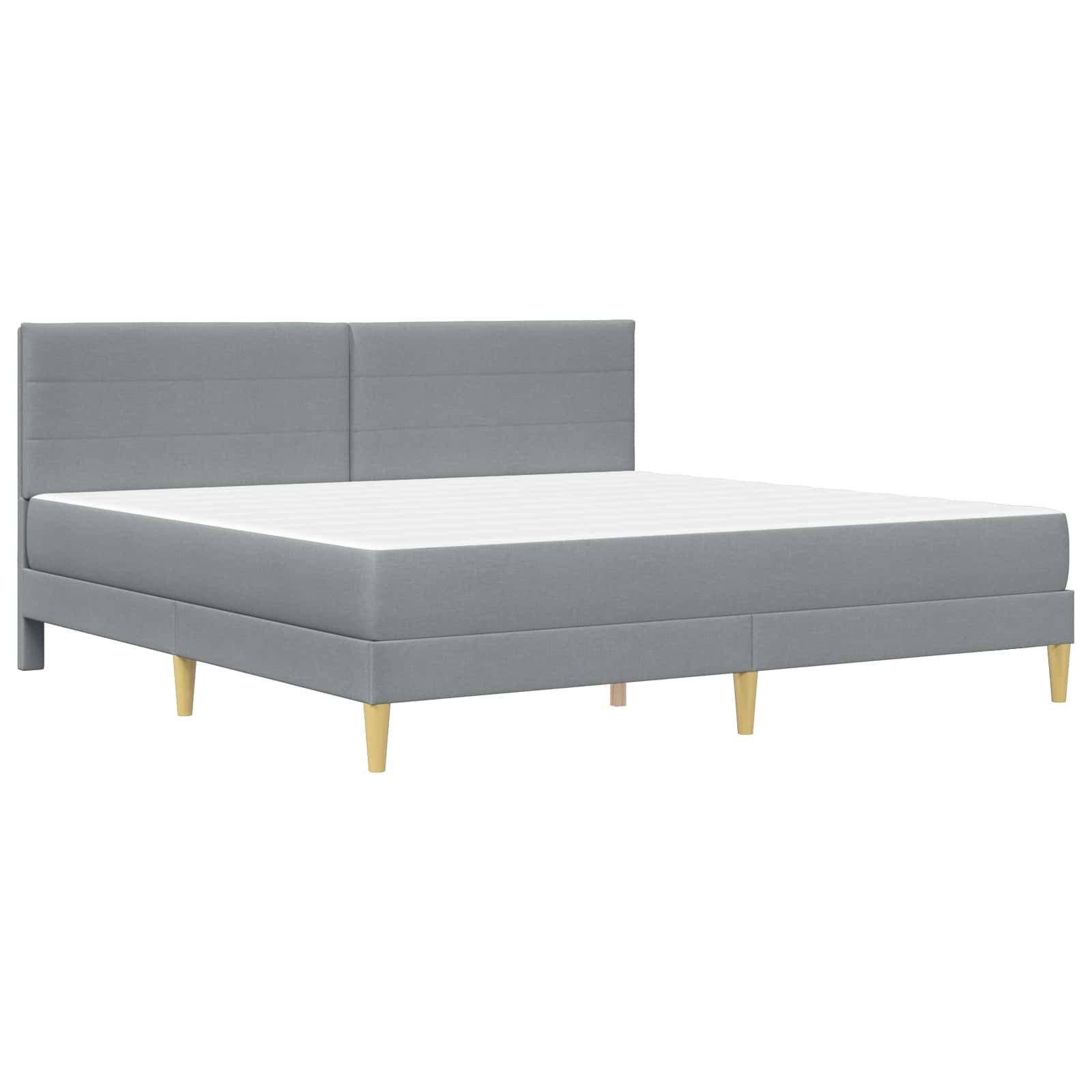 furnicato Bettgestell mit Matratze 200 x 200 cm Hellgrau, Inklusive Schaumstoffmatratze Doppelbett mit stabilem Massivholzrahmen