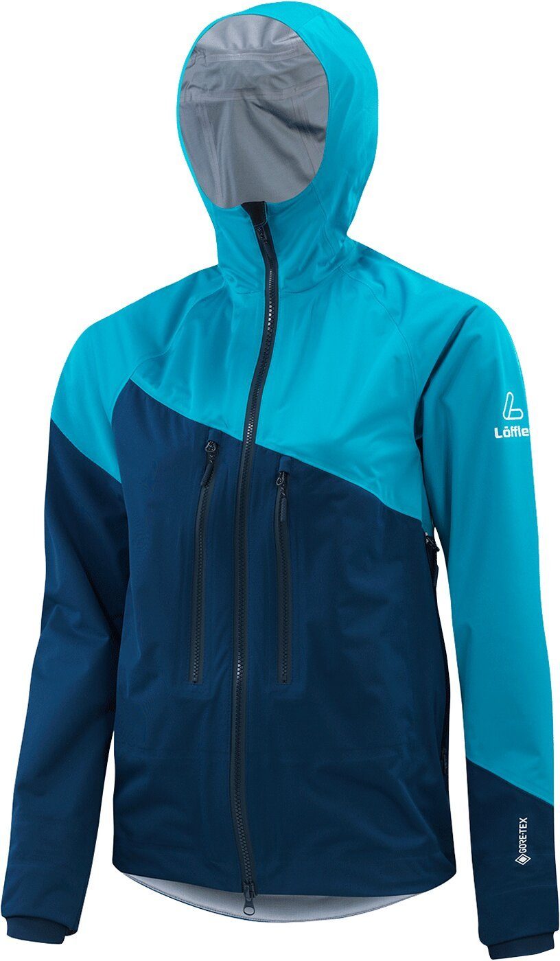 Löffler Regenjacke GTX ACTIVE HOODED JACKET- Damen Hardshelljacke hellblau/dunkelblau