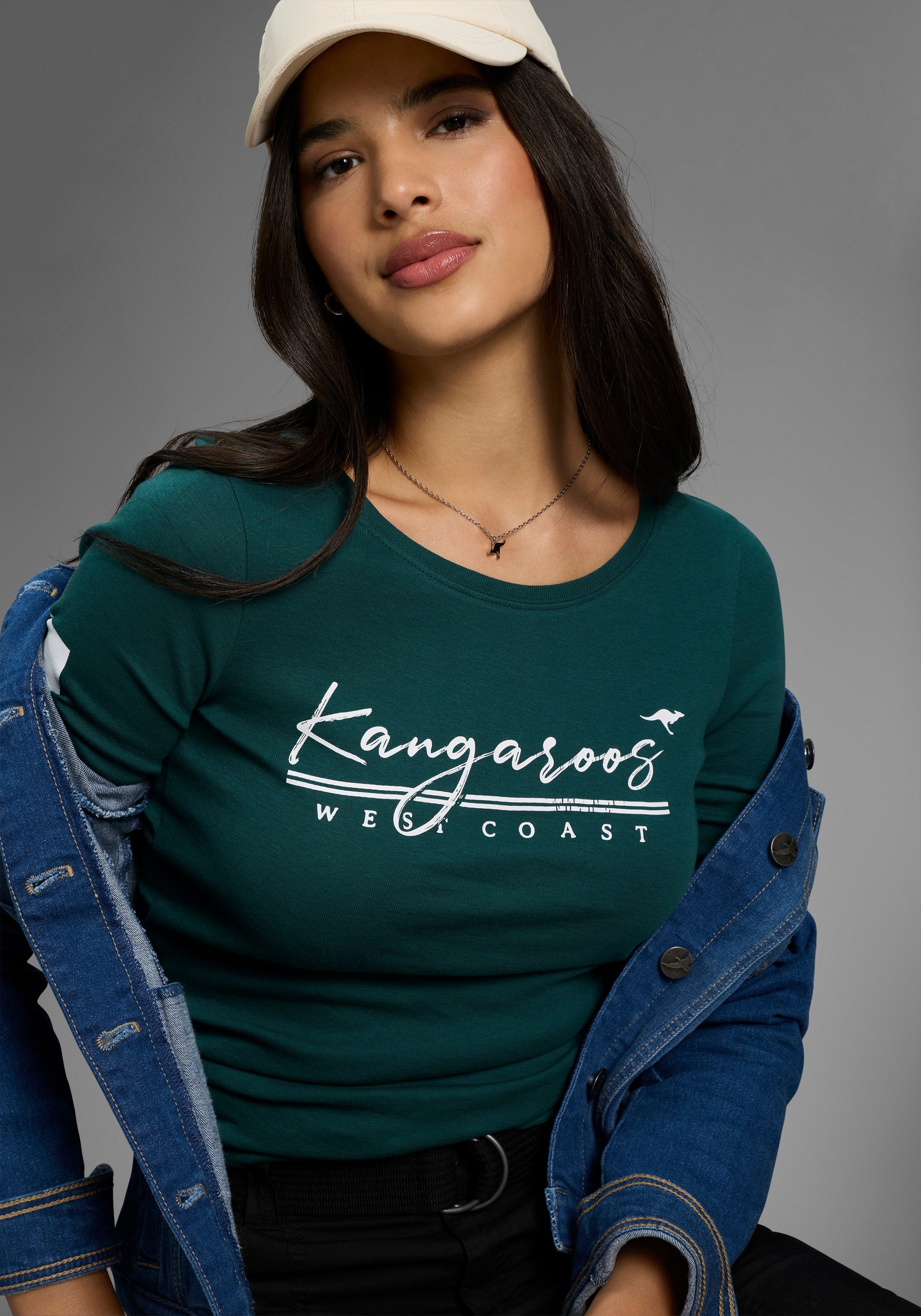 KangaROOS Langarmshirt Langarm, sehr figurbetonte Passform, günstig online kaufen