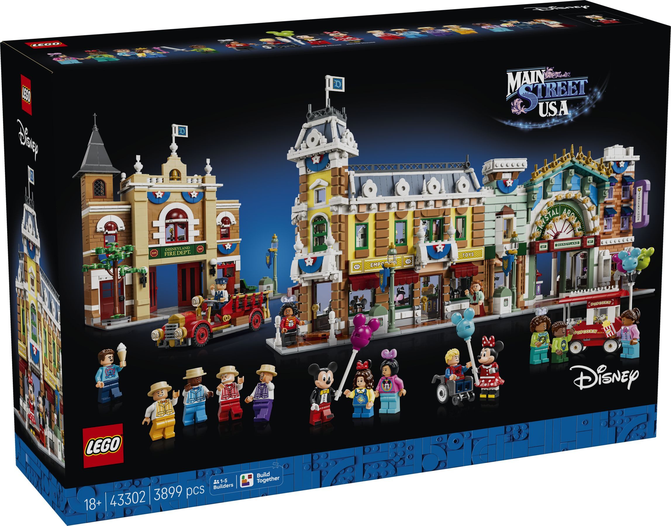 LEGO® Disney 43302 Main Street, U.S.A. Konstruktionsspielsteine, (Set, 3899 Teile)