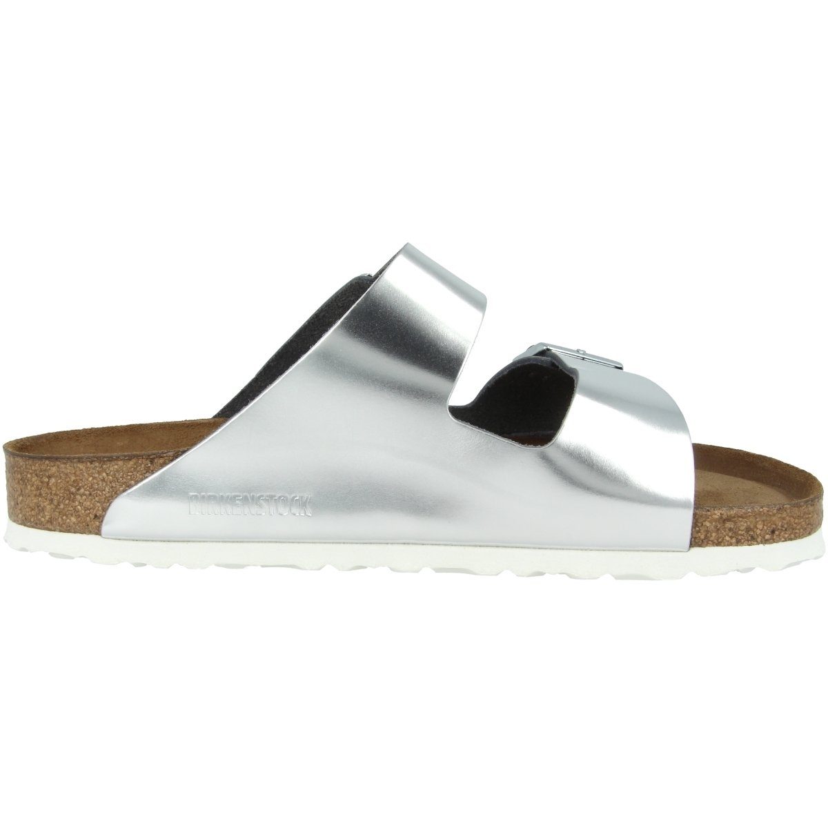 Birkenstock Arizona Damen (Metallic SFB Silver) (02101294) Leder schmal Grau Sandale