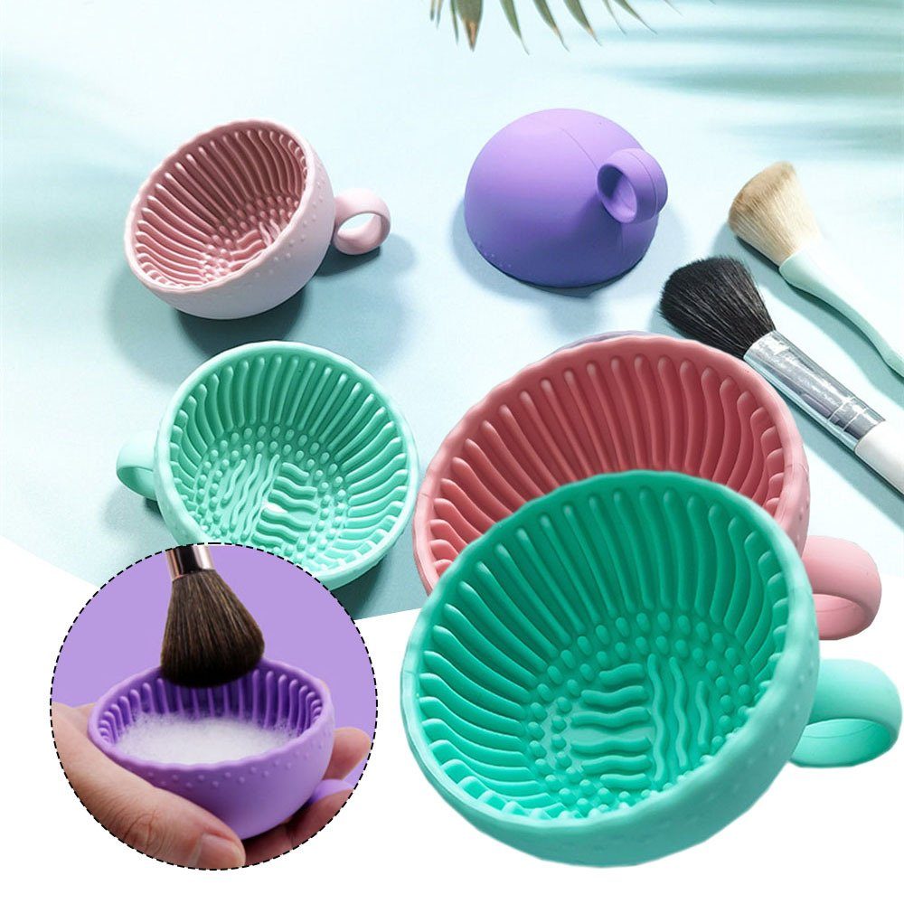 Make-up-Pinsel-Reinigungsschale, Kosmetikpinsel-Set Kosmetikpinsel-Set, purple Blusmart Waschbar Kleine Make-up-Pinselreiniger
