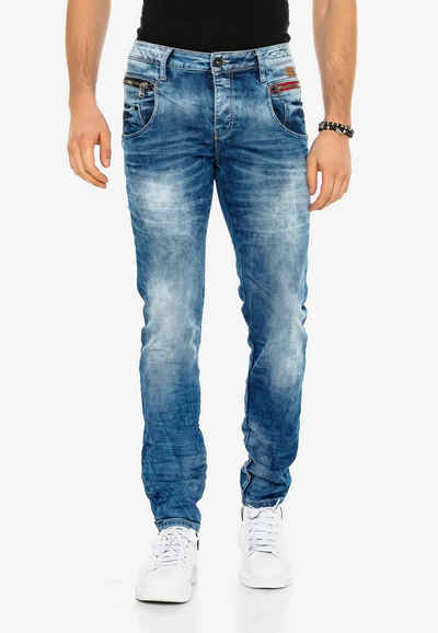 Cipo & Baxx Slim-fit-Jeans in verwaschenem Design in Straight Fit