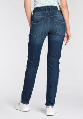 Herrlicher Boyfriend-Jeans Raya Boy Organic Denim mit markantem Dreiknopfverschluss und extrabreitem Bund