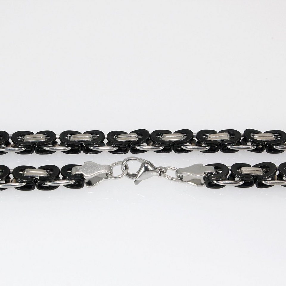ELLAWIL Königsarmband Bikerarmband Herrenarmband Panzerarmband Edelstahl  Schwarz Silber (Armbandlänge 20 cm, Armbandbreite 8,7 mm, Edelstahl),  inklusive Geschenkschachtel