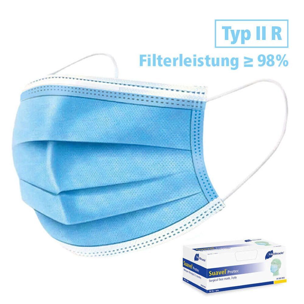 siegmund care Medizinischer Mund-Nasen-Schutz 50x Medizinischer Mund- und Nasenschutz, 50-St., MHD: 31.03.2030, Filterleistung BFE 99,96 %