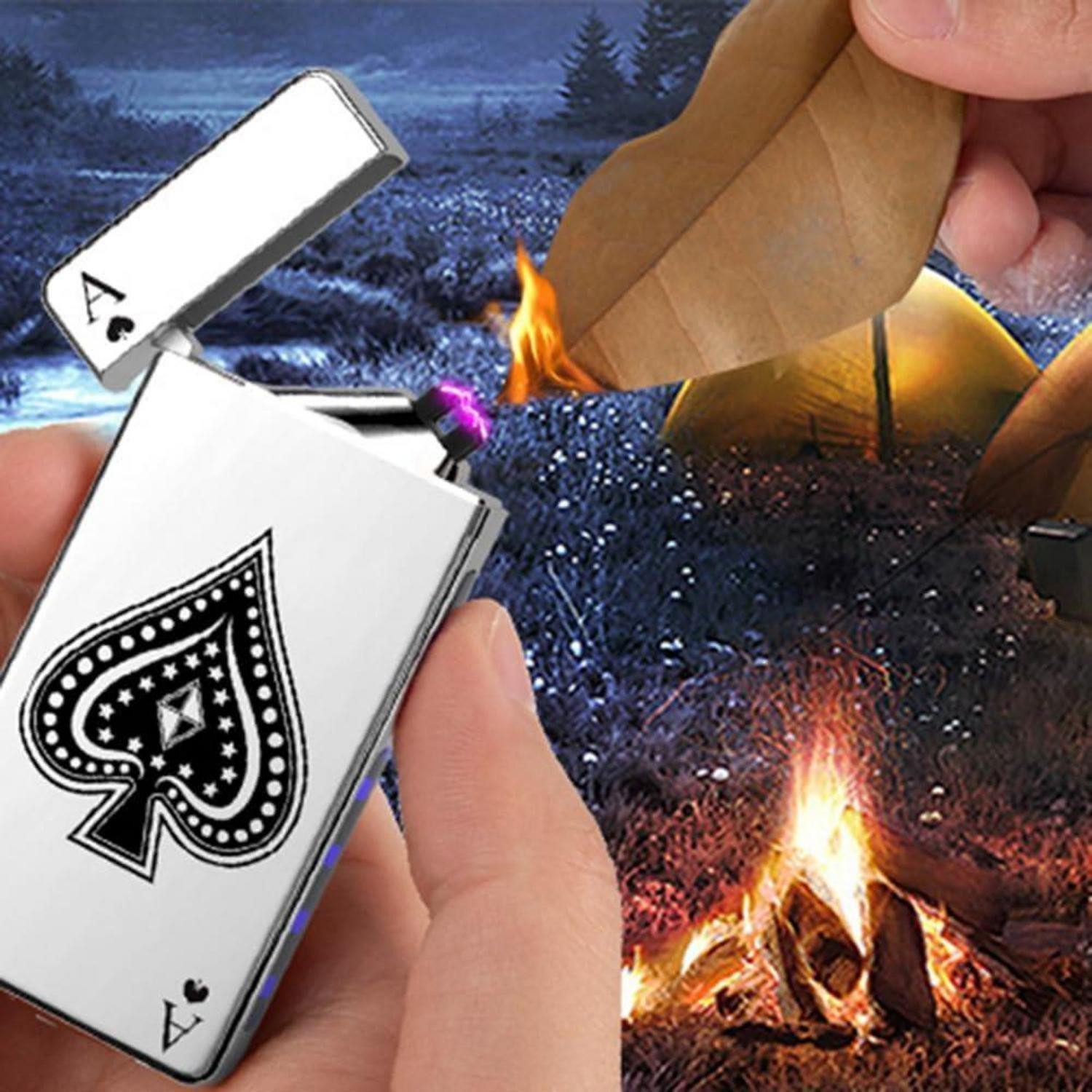 LuxusKollektion Feuerzeug Elektrisches Plasma Feuerzeug USB Aufladbar Sturmfeuerzeug mit