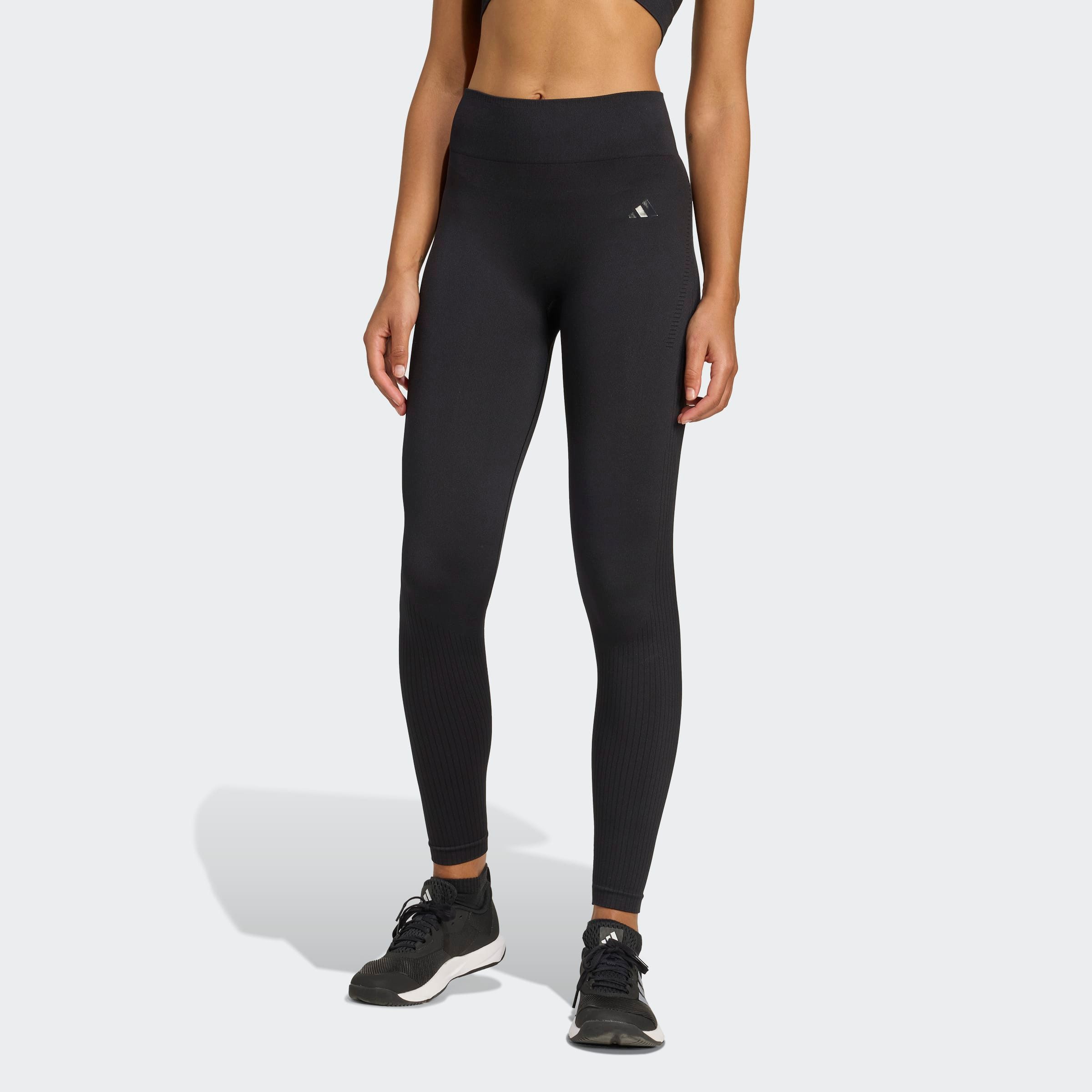 adidas Performance Trainingstights WE KNIT 1/1 L mit nahtlosem Strickmaterial, ohne Verschluss, stützende Passform