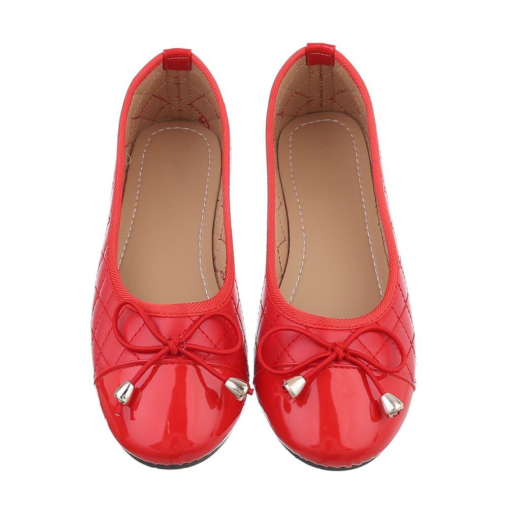 Ital-Design Damen Freizeit Ballerina (85894048) Blockabsatz Klassische Ballerinas in Rot