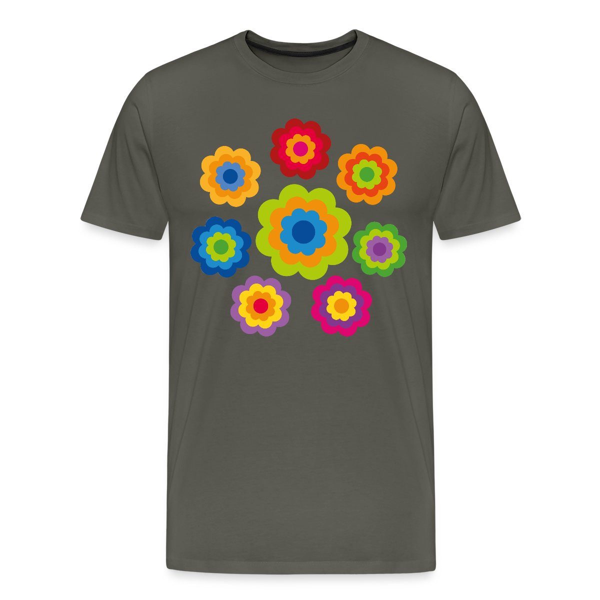 Spreadshirt T-Shirt 70er Jahre Hippie Flower günstig online kaufen