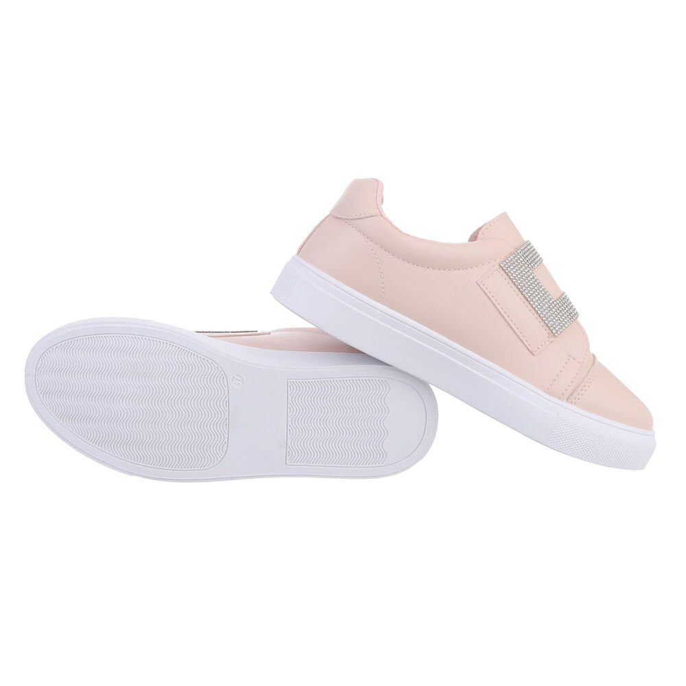 Ital-Design Damen Low-Top Freizeit Sneaker Flach Sneakers Low in Altrosa günstig online kaufen