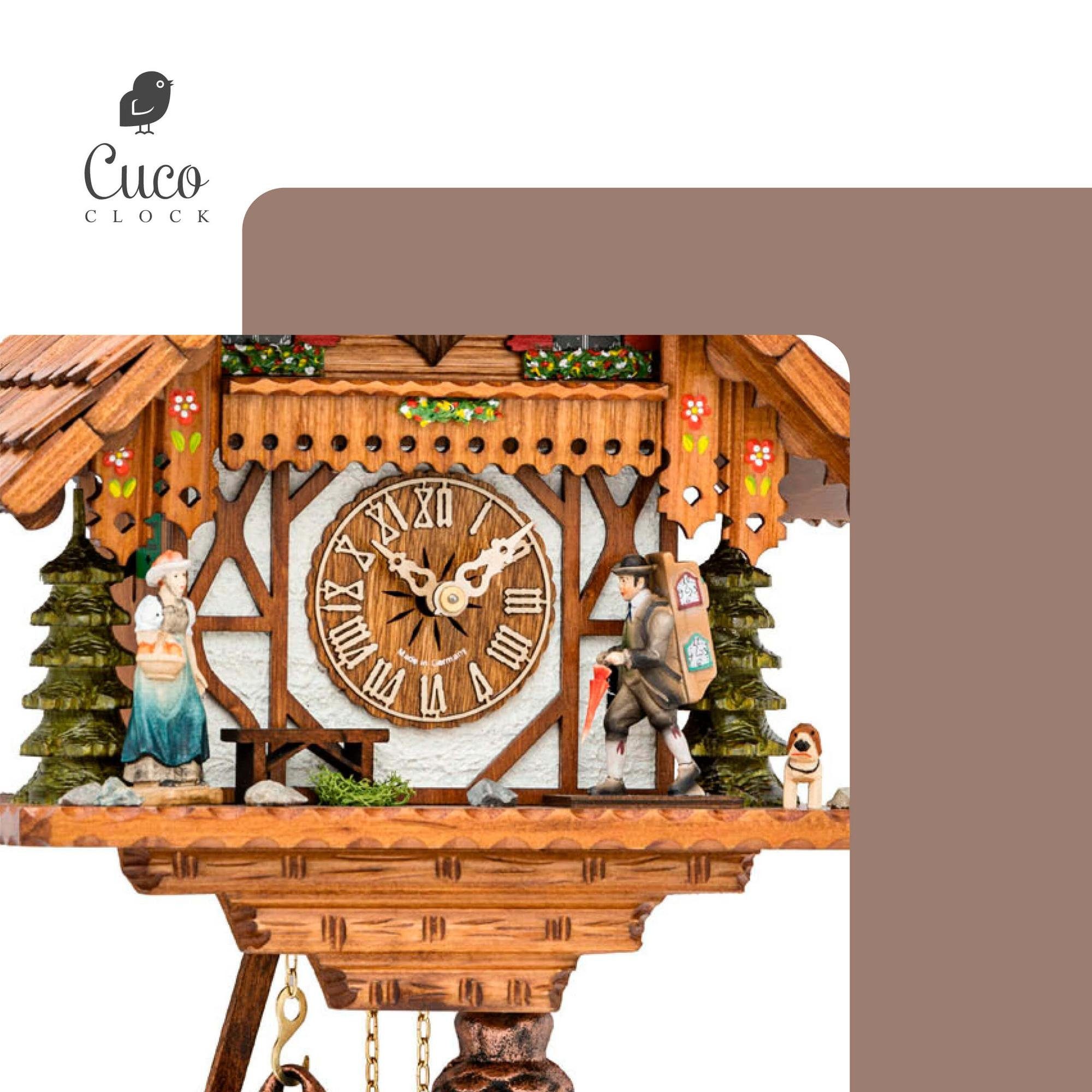 Tage - Nachtabschaltung) manuelle "Schwarzwald-Traditionen" Clock Kuckucksuhr (19 28cm, Cuco x Pendelwanduhr 27 Werk, x aus Schwarzwalduhr Holz Wanduhr 8