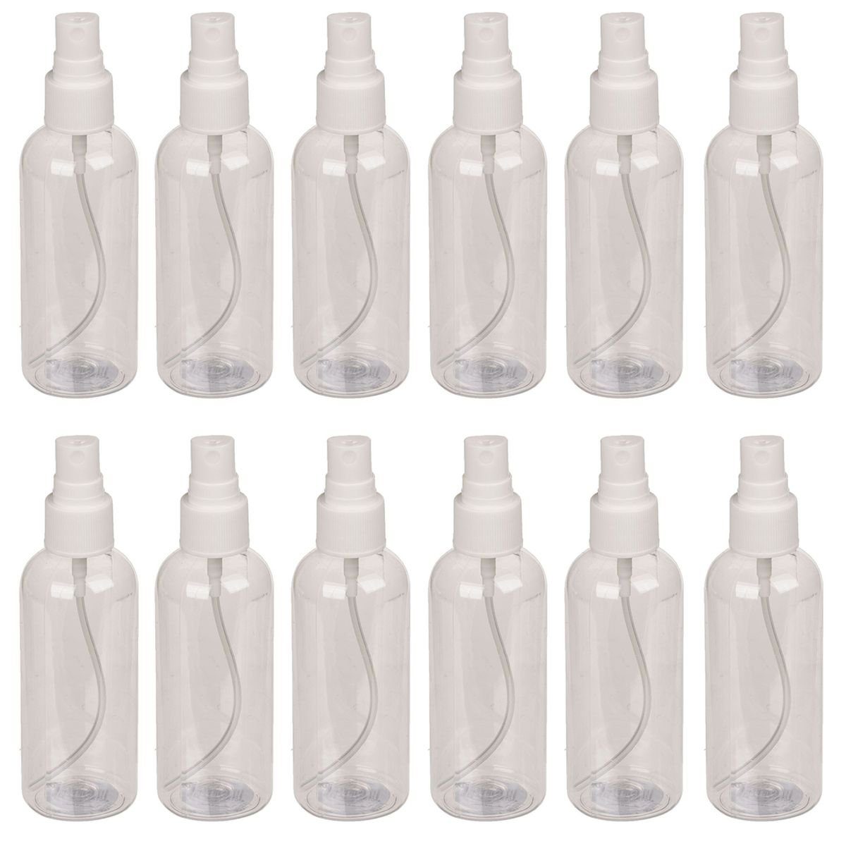 Marabellas Shop Zerstäuberflasche Zerstäuber Set 6er, 12er oder 24er 100ml transparenter Kunststoff 13cm (12 St), dünnes Material