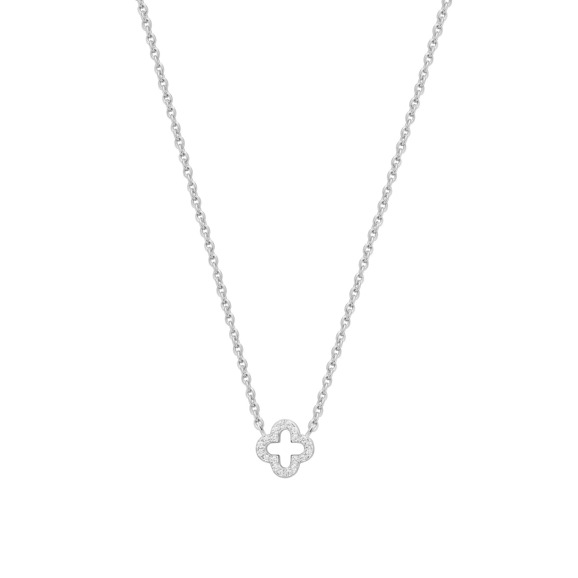 XENOX Kette mit Anhänger Xenox Halskette mit Anhänger Clover Zirkonia Sterling-Silber XS10090
