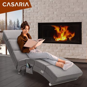 Casaria Relaxliege London Massage, 1 Teile, Massage Heizfunktion 186x89x55cm Stoff Gepolstert 180kg Belastbarkeit
