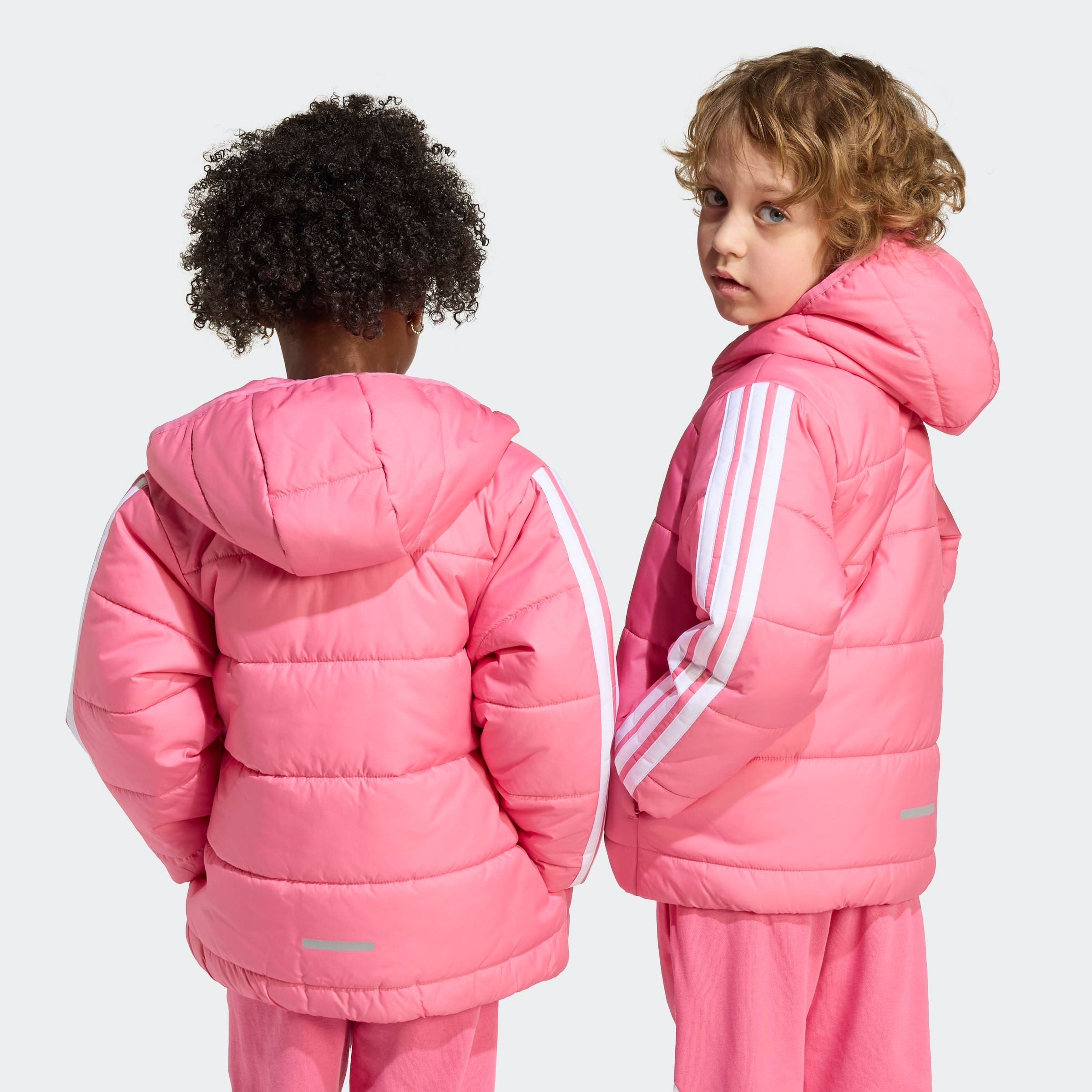 adidas Sportswear Winterjacke ESSENTIALS 3-STREIFEN GEFÜTTERTE für Kinder, mit Reißverschluss, leichtes Material