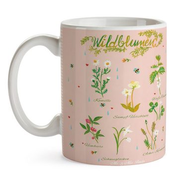 Mr. & Mrs. Panda Tasse Wildblumen - Geschenk, Tasse, Blumen Deko, Keramiktasse, Kaffeetasse, Keramik, Einzigartiges Botschaft