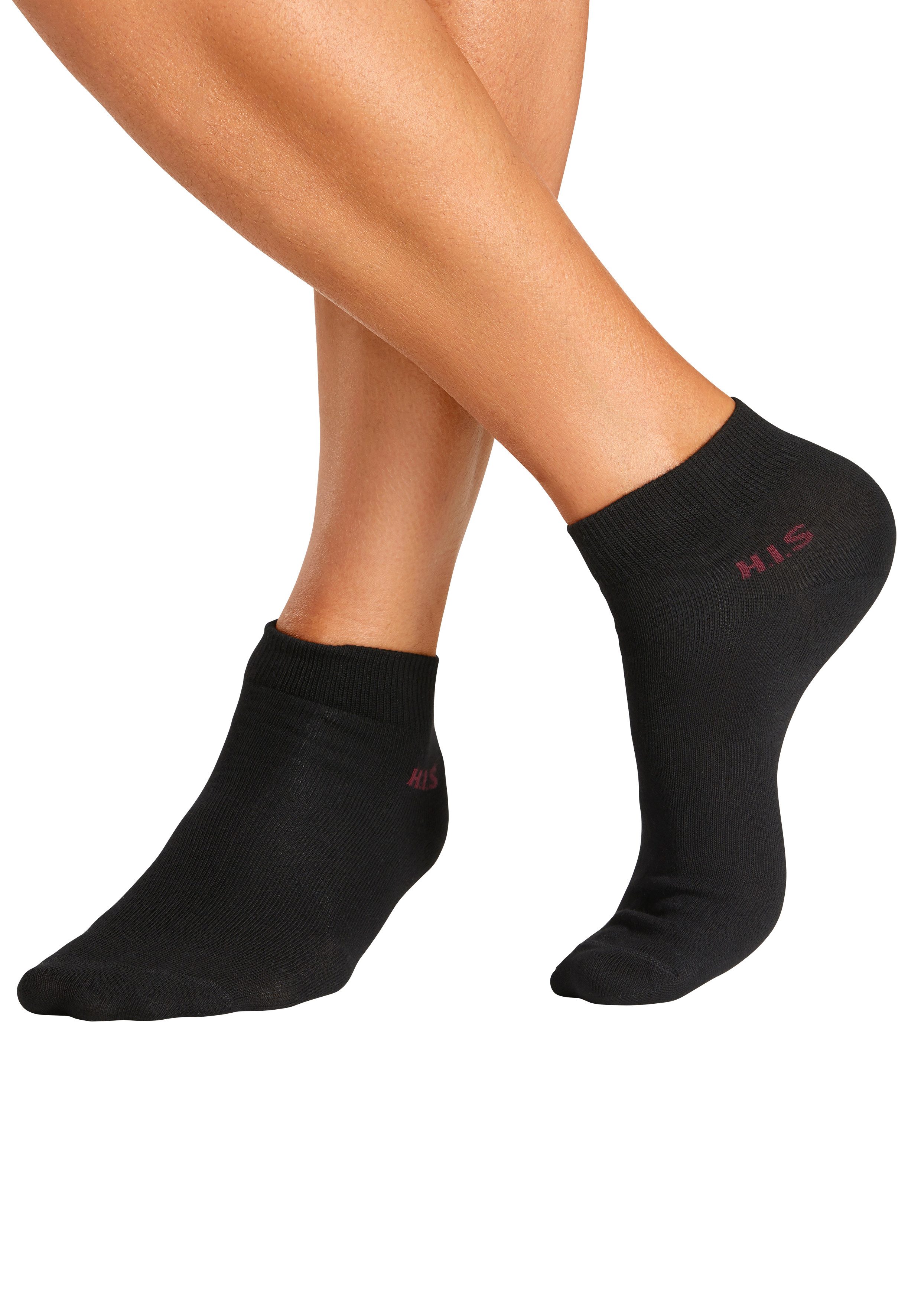 H.I.S Kurzsocken Kurzschaft Socken Herren, zum einfachen Sortieren (Packung, 10-Paar, Quarter socken bis Gr. 48) mit farbigem Innenbund. € 22,99, (€ 2,30 pro 1 Paar).