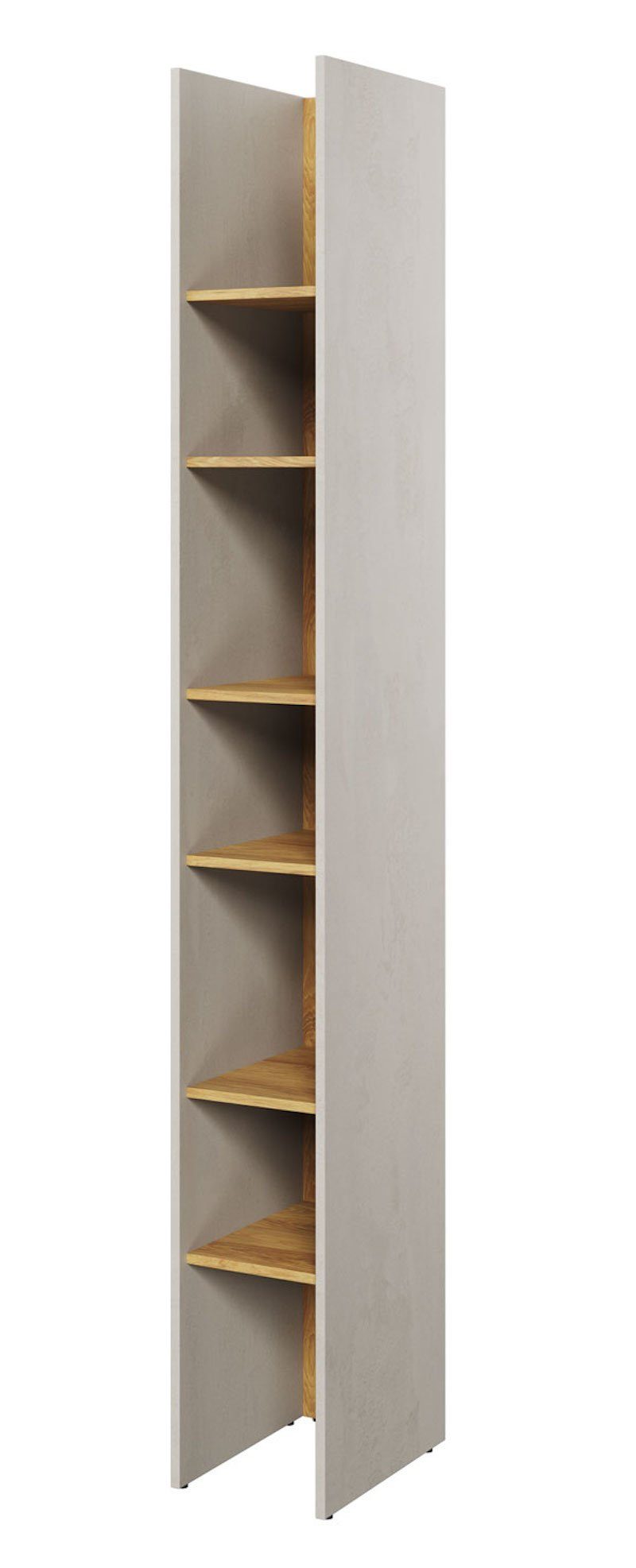 Feldmann-Wohnen Bücherregal Teen Flex, 27x40x218cm Natur betonfarben Hickory