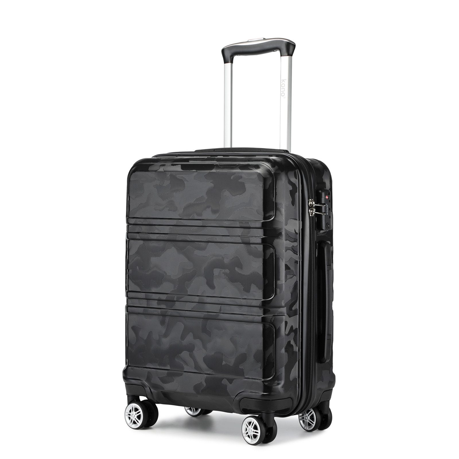 KONO Hartschalen-Trolley mit TSA-Schloss - Reisekoffer und Rollkoffer in einem
