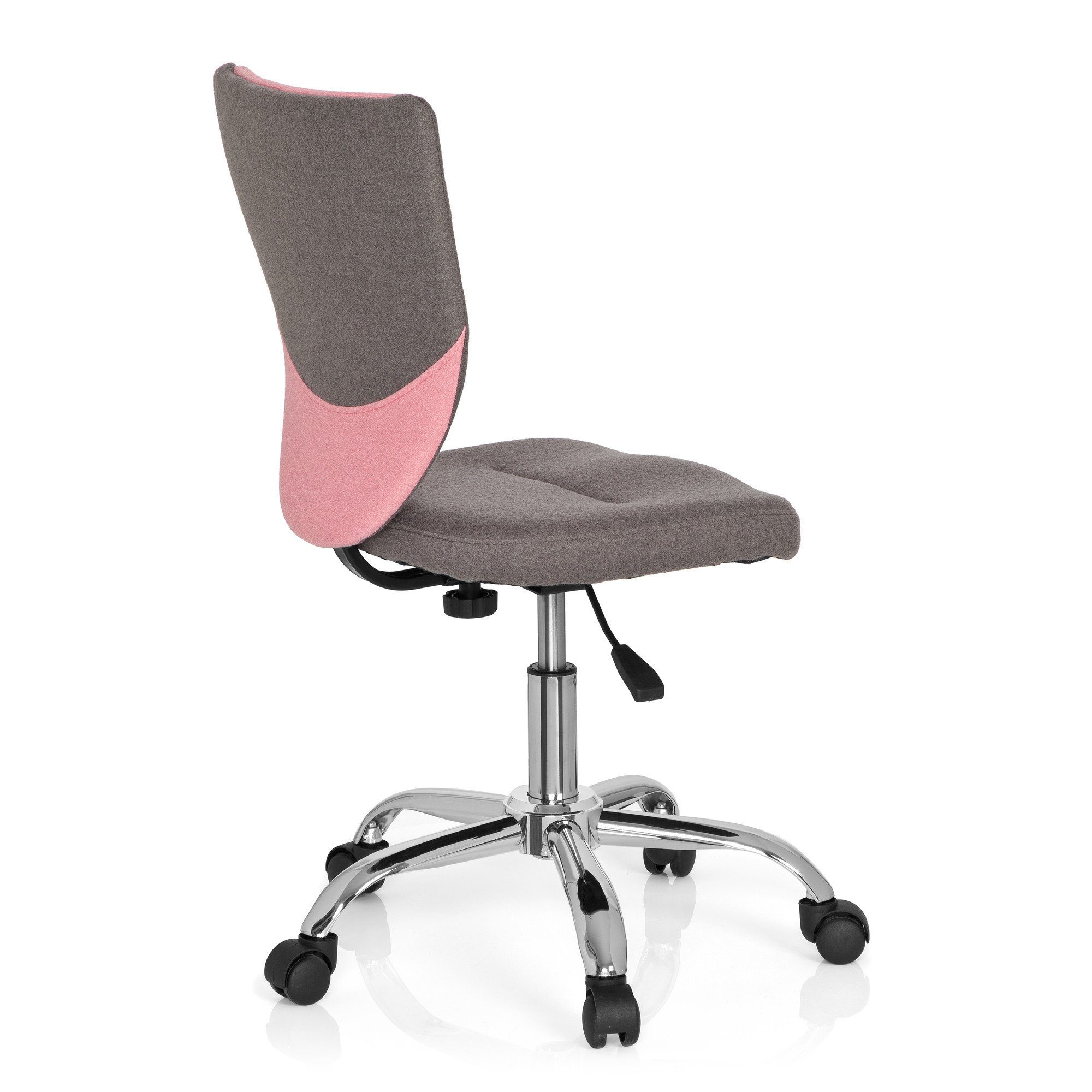 St), ohne Stoff Armlehnen Kinderdrehstuhl Drehstuhl OFFICE KIDDY hjh Grau/Pink ergonomisch mitwachsend, COMFORT (1
