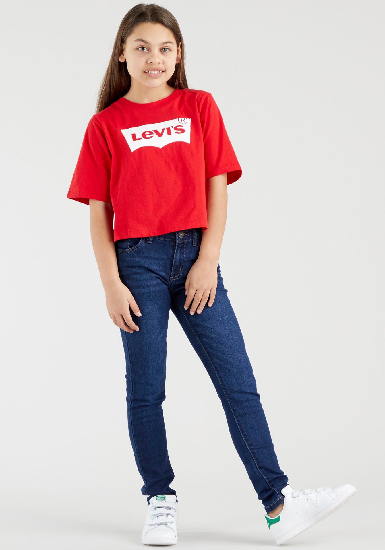 Kids GIRLS for BATWING Levi's® CROPPED rot TEE T-Shirt