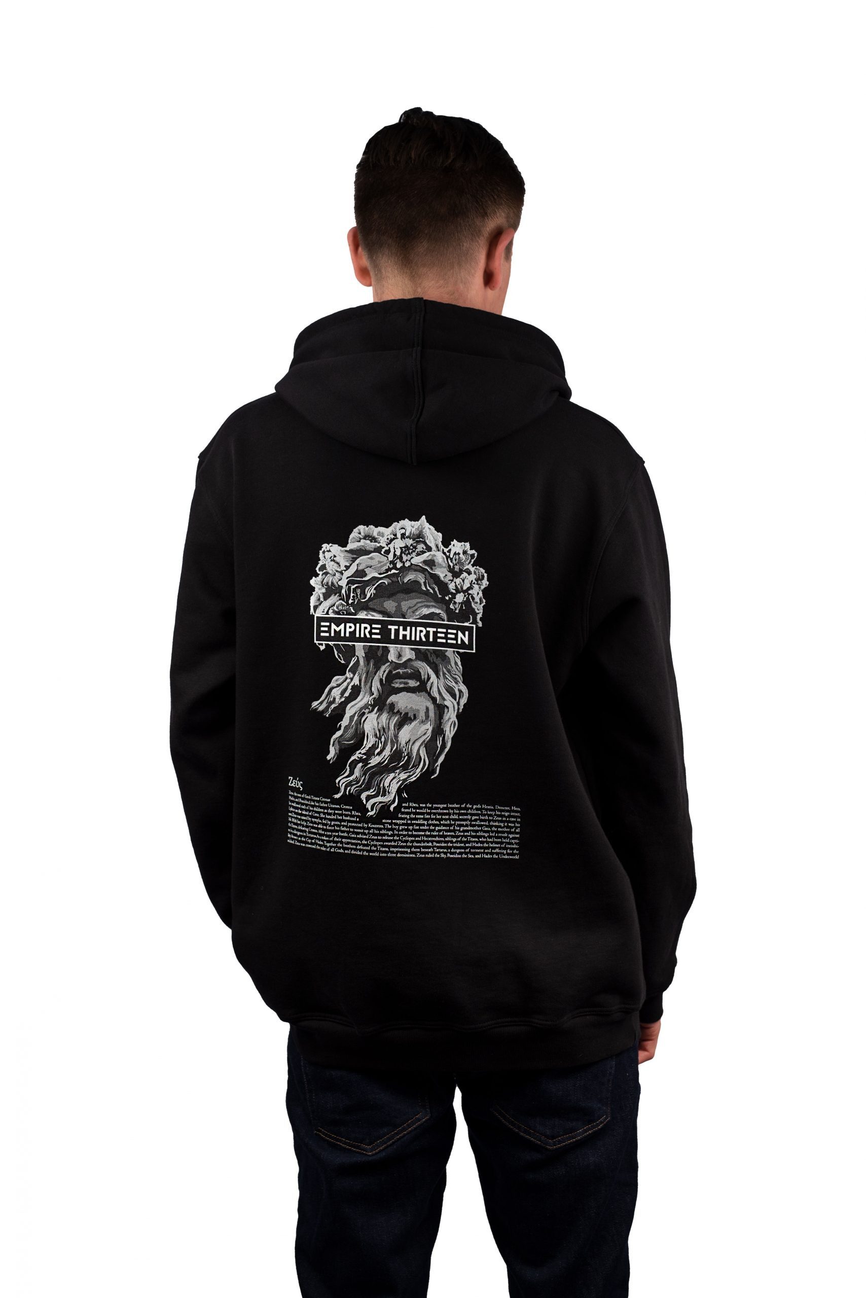 EMPIRE-THIRTEEN Hoodie EMPIRE HOODIE "ZEUS" ZEUS Print auf dem Rücken