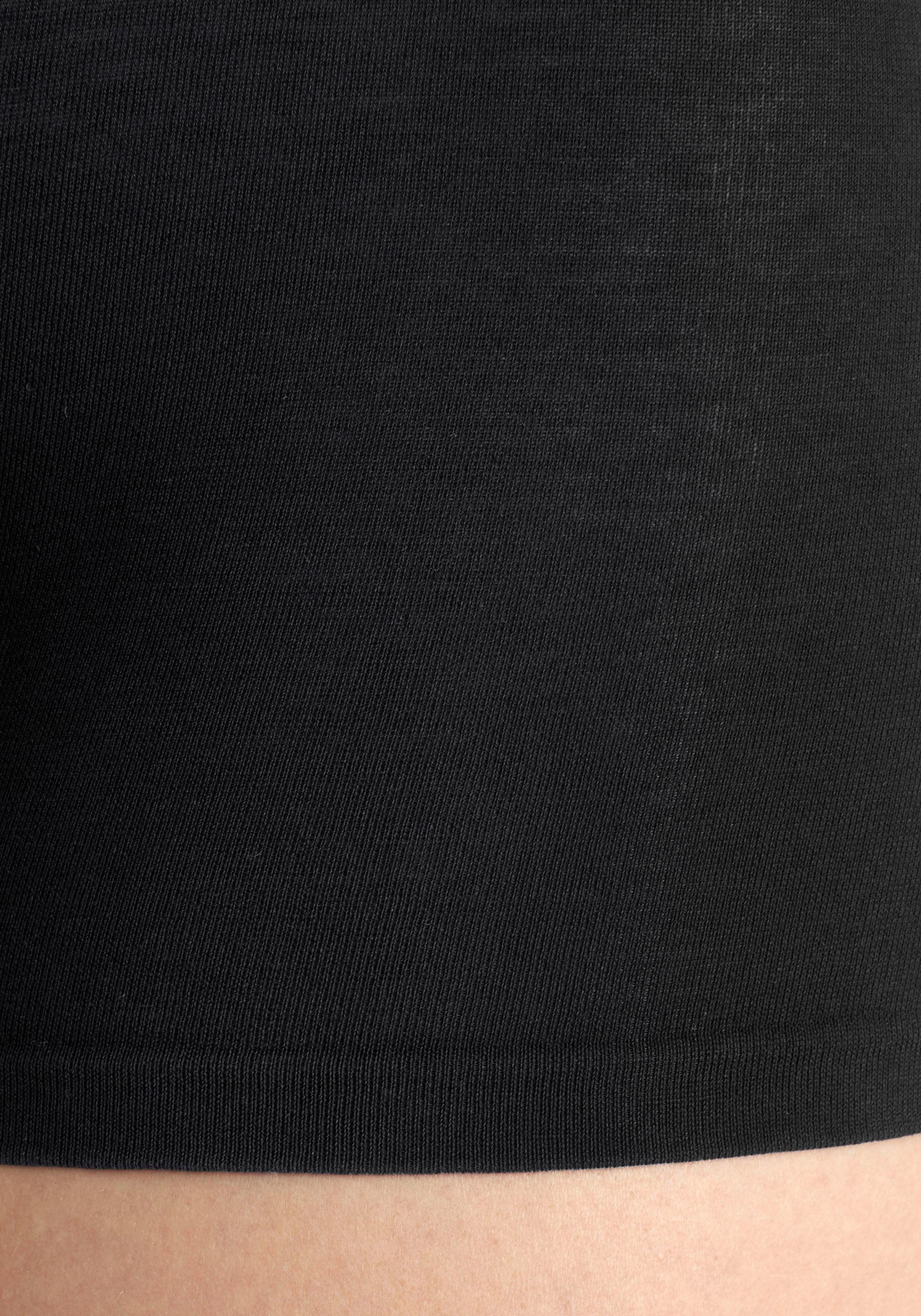 2-St) elastischer schwarz, beige Formpants fleur petite Baumwolle (Packung, aus