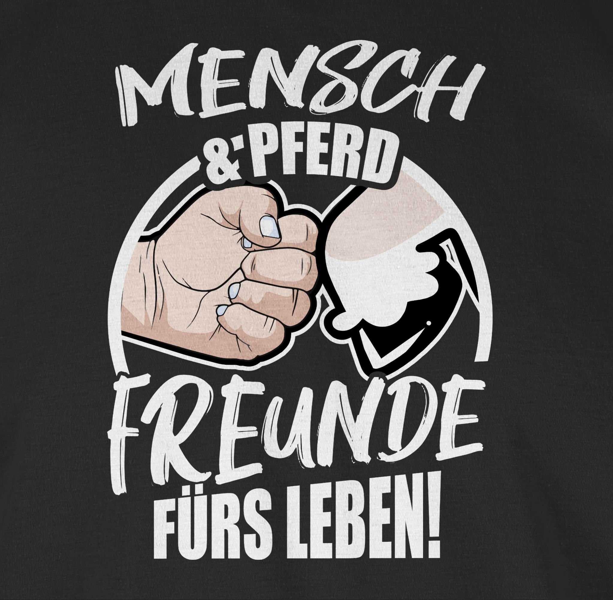 01 Leben! fürs Freunde Schwarz T-Shirt Mensch Pferd & Pferd Shirtracer