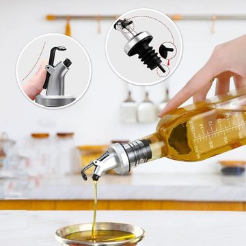 Lubgitsr Ölspender Ölflasche Essig-und Ölspender aus Glas mit Ausgießer,Dispenser,2 PCS, (2-tlg)