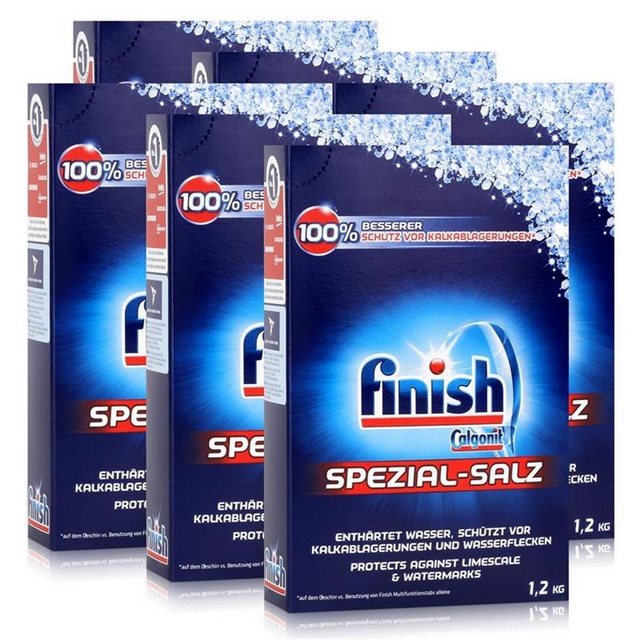 FINISH Calgonit Finish Spülmaschinen Spezial-Salz 1,2kg – Enthärtet Wasser (6 Spülmaschinenreiniger