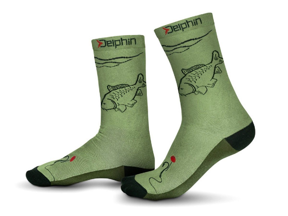 Delphin.sk CARP Outdoor wärmenden Socken Baumwolle grün Angelsport 41-46 Wandersocken Socken Karpfen Gr. mit Eigenschaften Bequeme Stylische