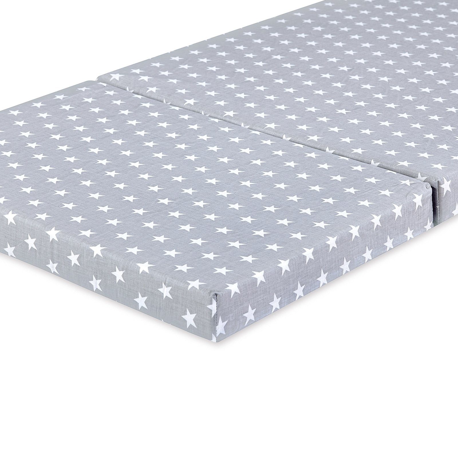 Reisebett-Matratzen Bambini klappbare Reisebettmatratze 120x60 cm Sterne grau faltbar, Bambini – Bild 4 von 5
