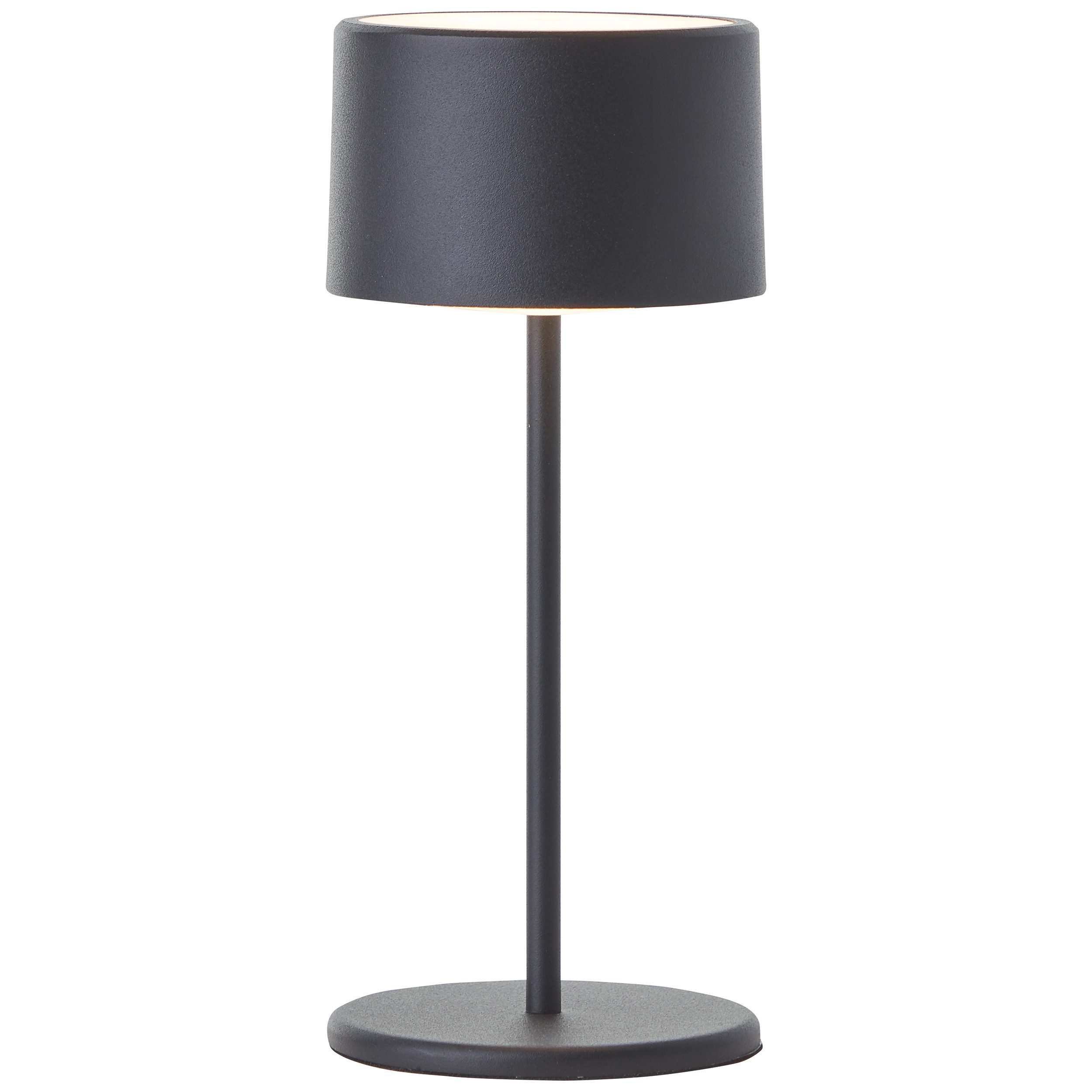 Brilliant Tischleuchte Helio, mehrere Helligkeitsstufen USB, LED fest integriert, Warmweiß, LED Tischleuchte Akku, 210lm Touchdimmer, 3000K, 21cm, Metall, schwarz