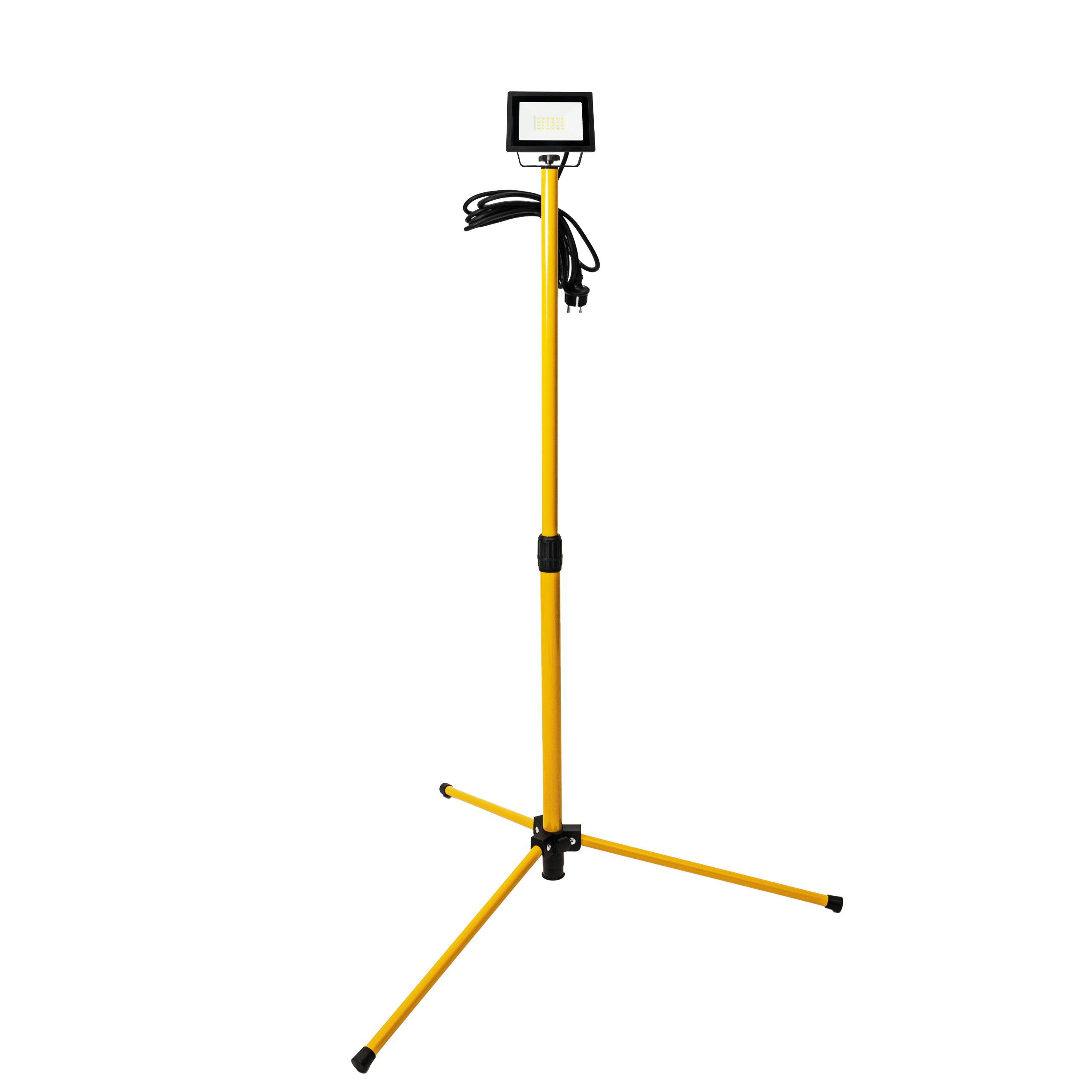 proventa LED Arbeitsleuchte LED-Arbeitsstrahler, LED, mit 1,2m Stativ 20W neutralweiß IP54 2,5 m Zuleitung