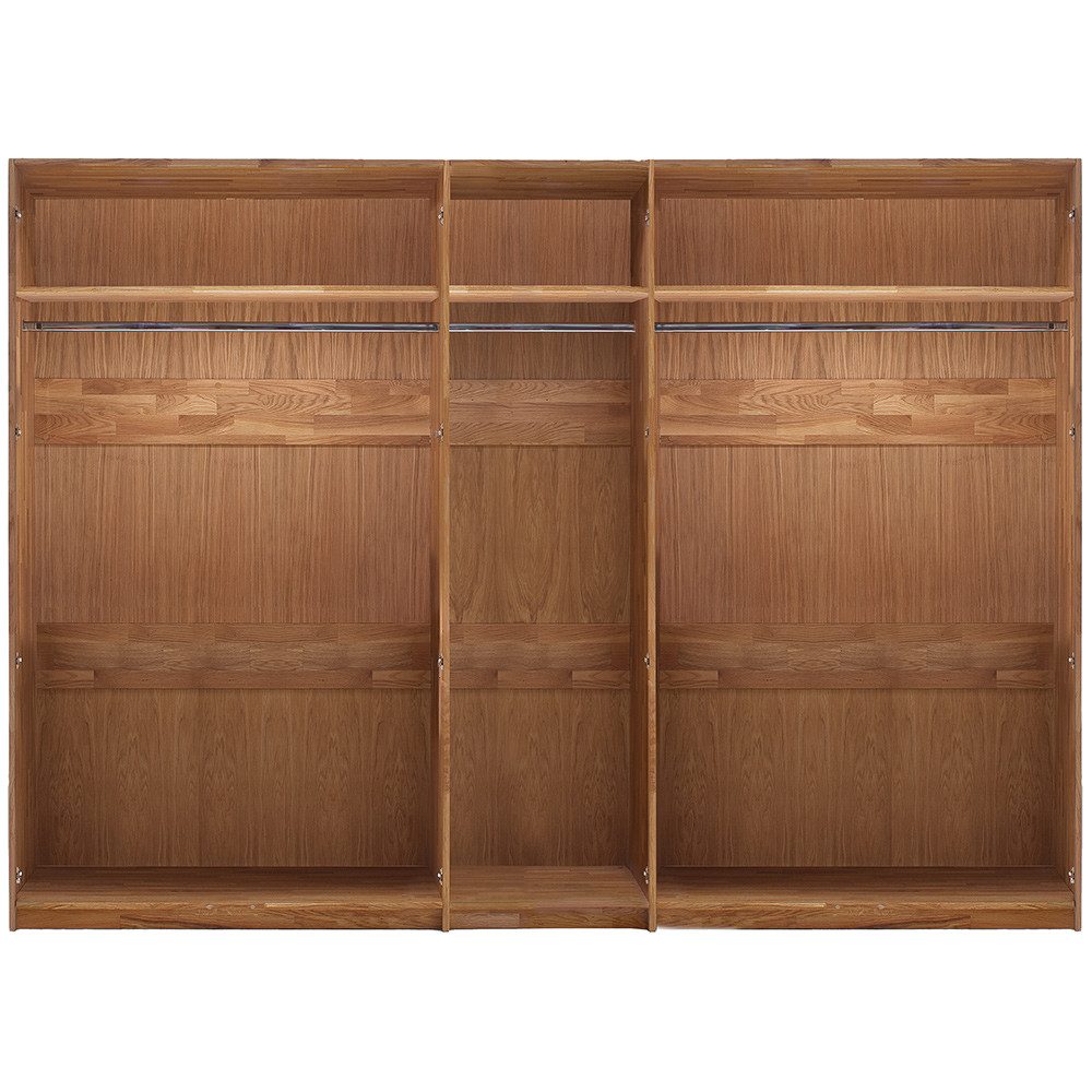 Lomadox Kleiderschrank AVELLINO-137 Garderobenschrank Schlafzimmerschrank Massivholz Schrank Eiche