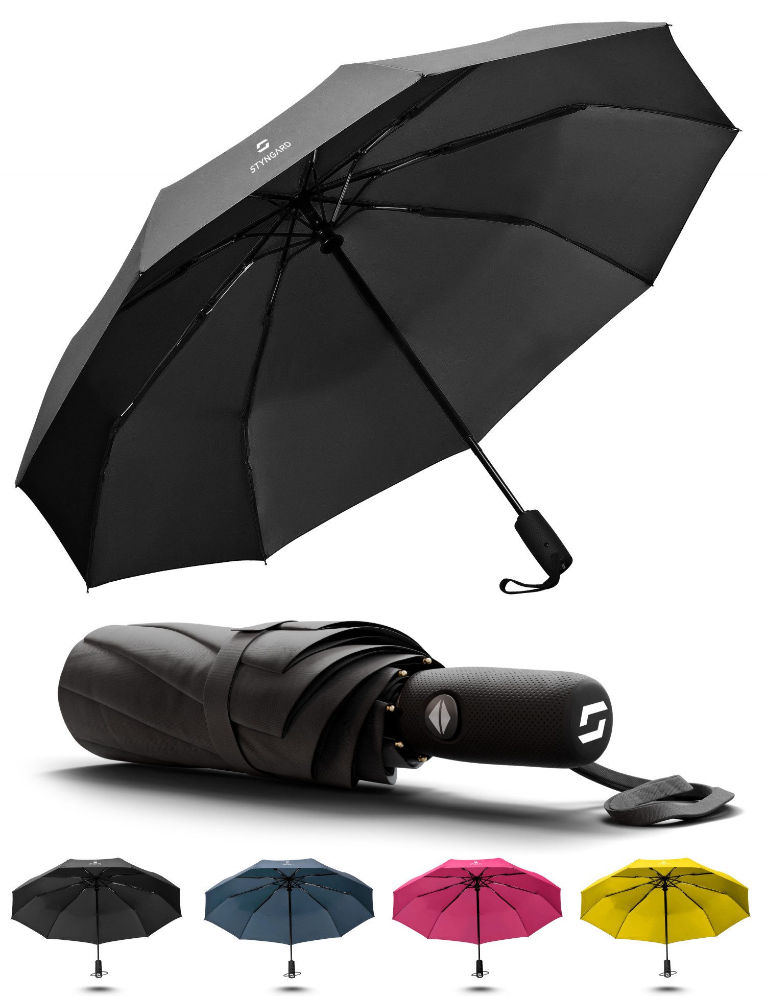 Styngard Taschenregenschirm Oslo, Sturmfest bis 140 km/h