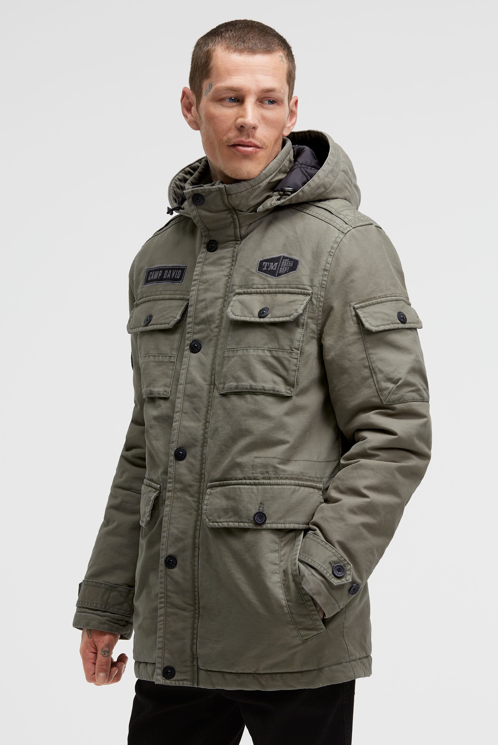 CAMP DAVID Fieldjacket mit Tunnelband in der Taille günstig online kaufen