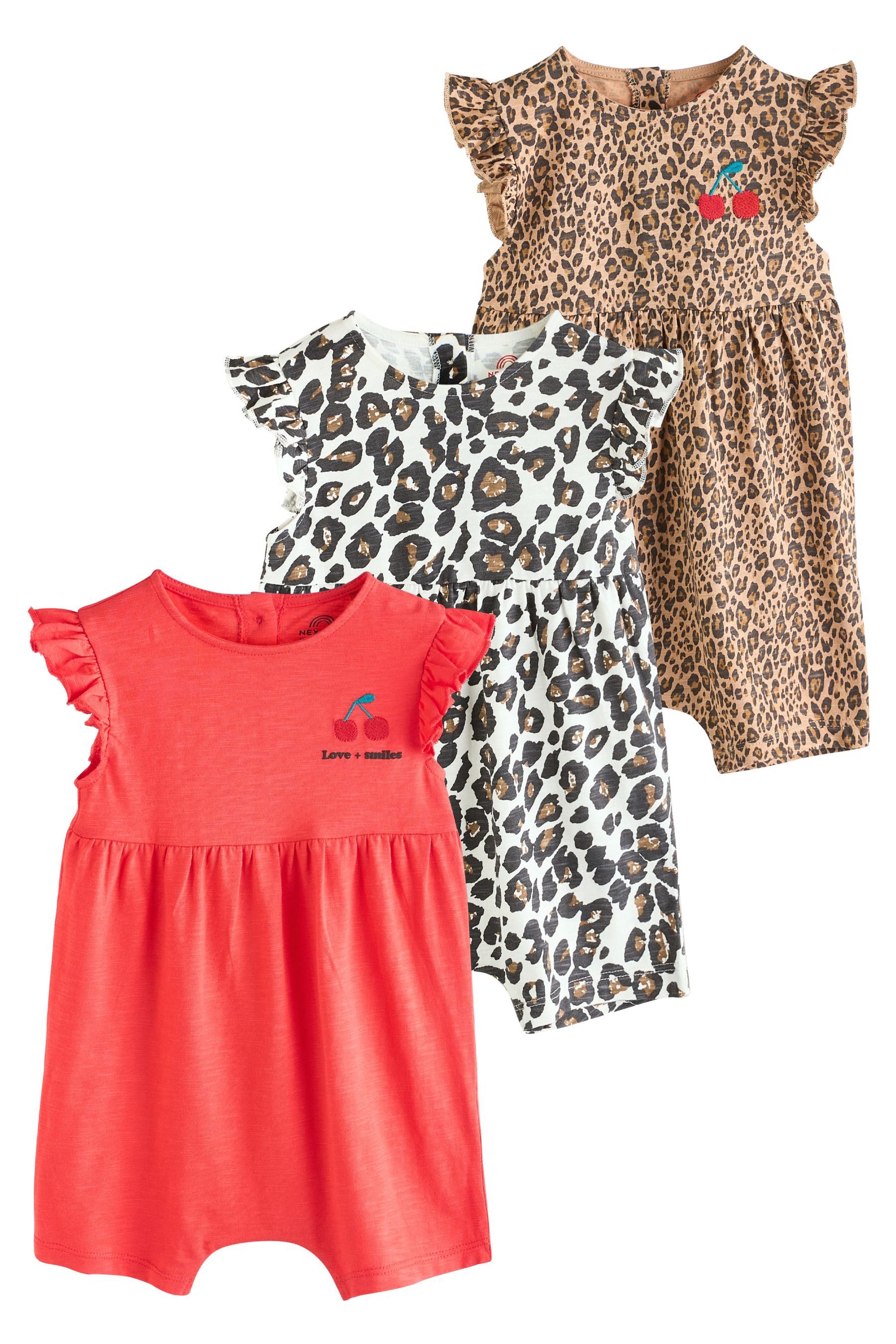 Strampler 3er-Pack Baby-Strampler aus Baumwolle mit Print