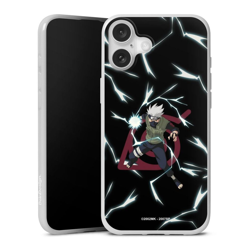 DeinDesign Handyhülle Kakashi Naruto Shippuden Offizielles Lizenzprodukt Kakashi Raikiri, Apple iPhone 16 Plus Silikon Hülle Bumper Case Handy Schutzhülle